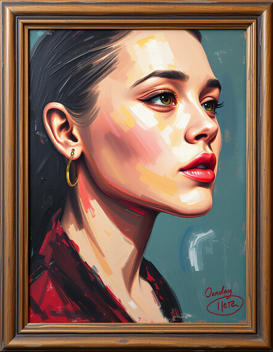 Turn Photo Into Paintings idea: painting from the photo, expressive brushwork, painterly rendering, oil paimtimg , framed fine-art painting