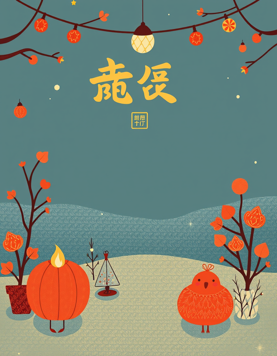 Greeting Cards idea: greeting card design, warm illustration, space for message, 中秋佳節 , printable greeting card