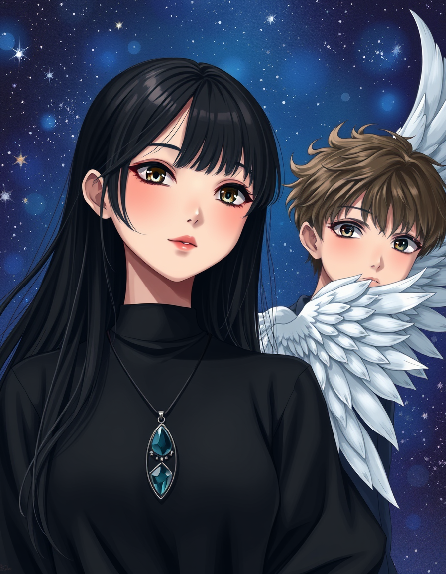 Book Covers idea: cover-ready concept art organized around genre, focal point, and title-safe space, deliberate composition, Asian girl with black long straight hair we