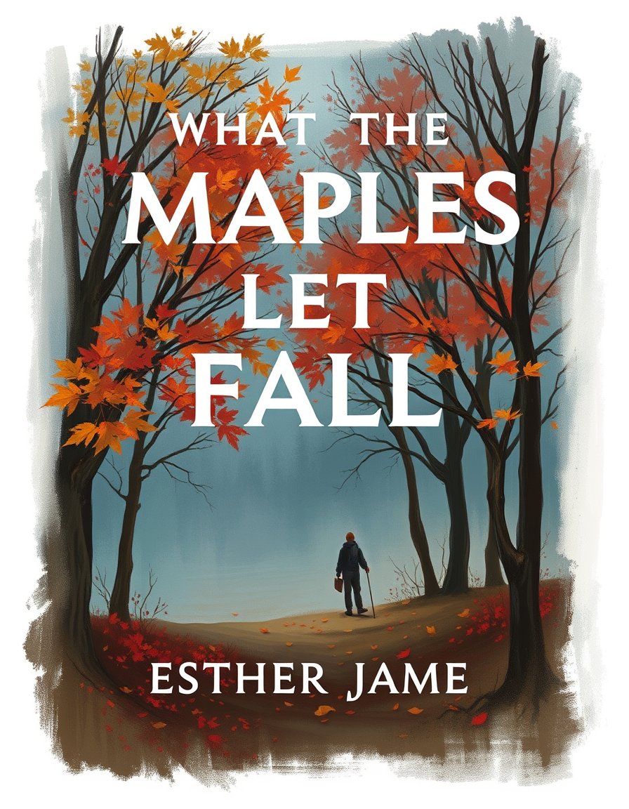 Book Covers idea: cover-ready concept art organized around genre, focal point, and title-safe space, deliberate composition, what the maples let fall book cover by esth