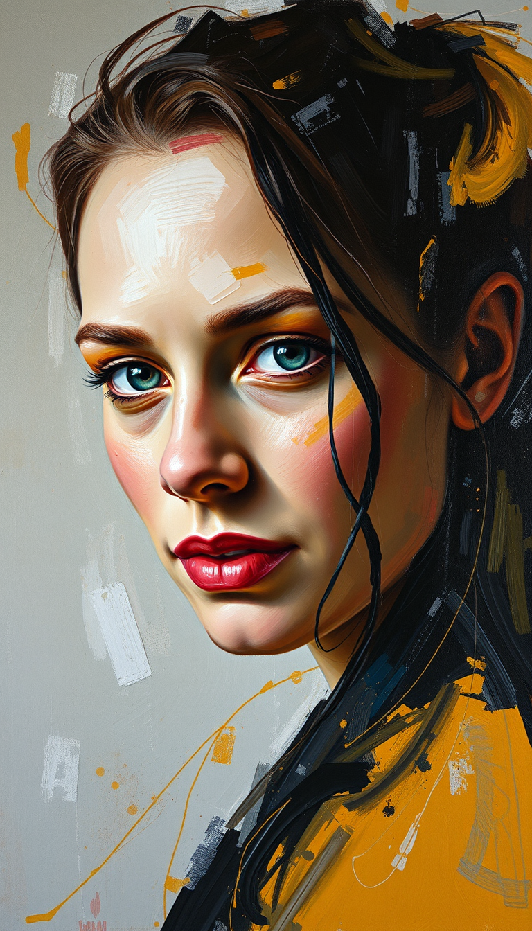 Photo To Paintings idea: painting from the photo, rich brushstrokes, painterly texture, Efecto pintura , fine-art painting portrait