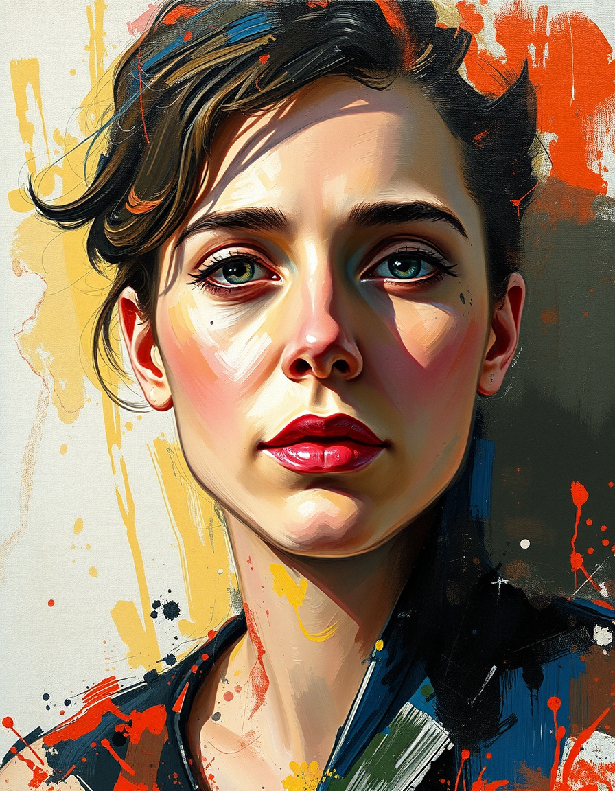 Photo To Painting idea created from the prompt: painting from the photo, rich brushstrokes, painterly texture, abstract artwork , fine-art painting portrait