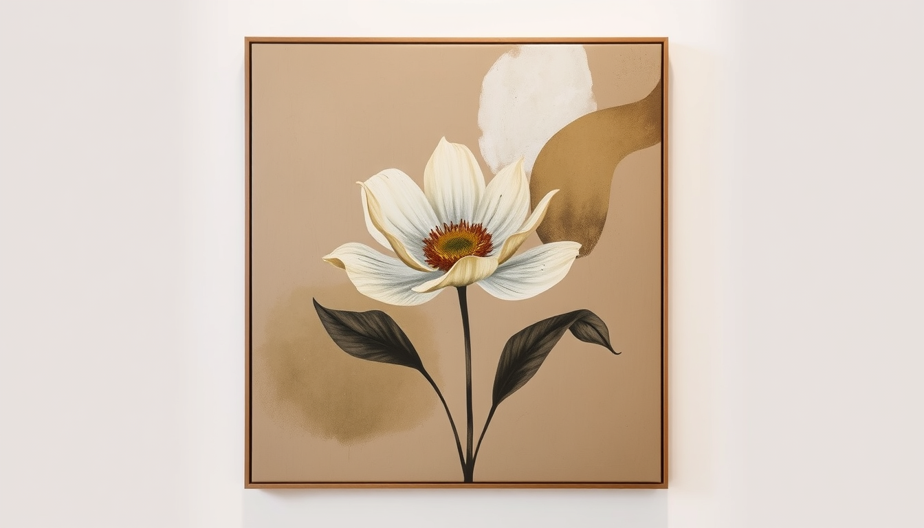 Wall Art idea: print-oriented artwork composed for a chosen room, frame ratio, and viewing distance, deliberate composition, a vertical abstract botanical in olive,