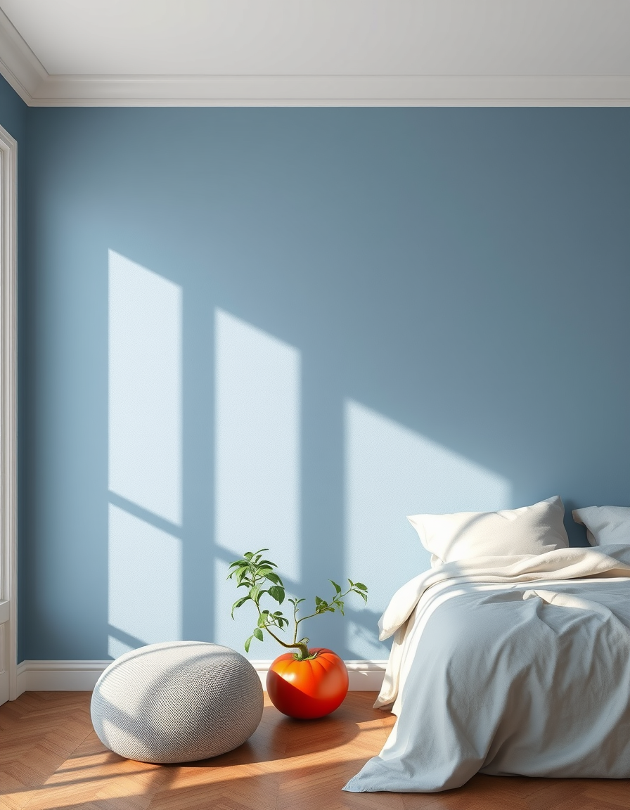 Paint Color idea: room repainted in a new wall color from the photo, accurate paint finish, photorealistic interior render, tomato , paint color visualization
