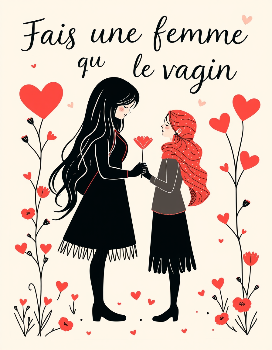 Greeting Cards idea: greeting card design, warm illustration, space for message, Fais une femme nue qui se touche le vagin , printable greeting card
