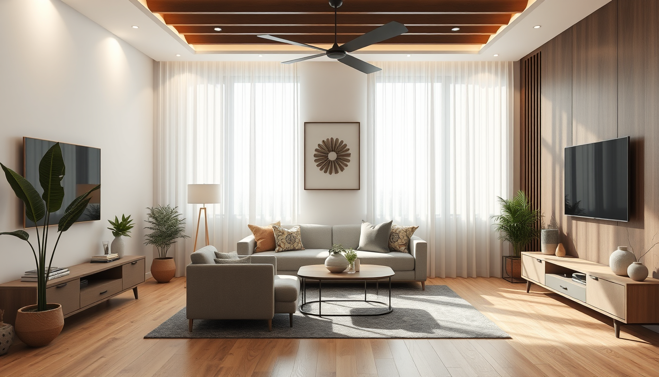 Interior Design idea: AI interior design, cohesive furniture layout decor and lighting, photorealistic interior render, قم بتوليد تصميم علي هذه الصورة الواقعية لقاعة جلوس ب