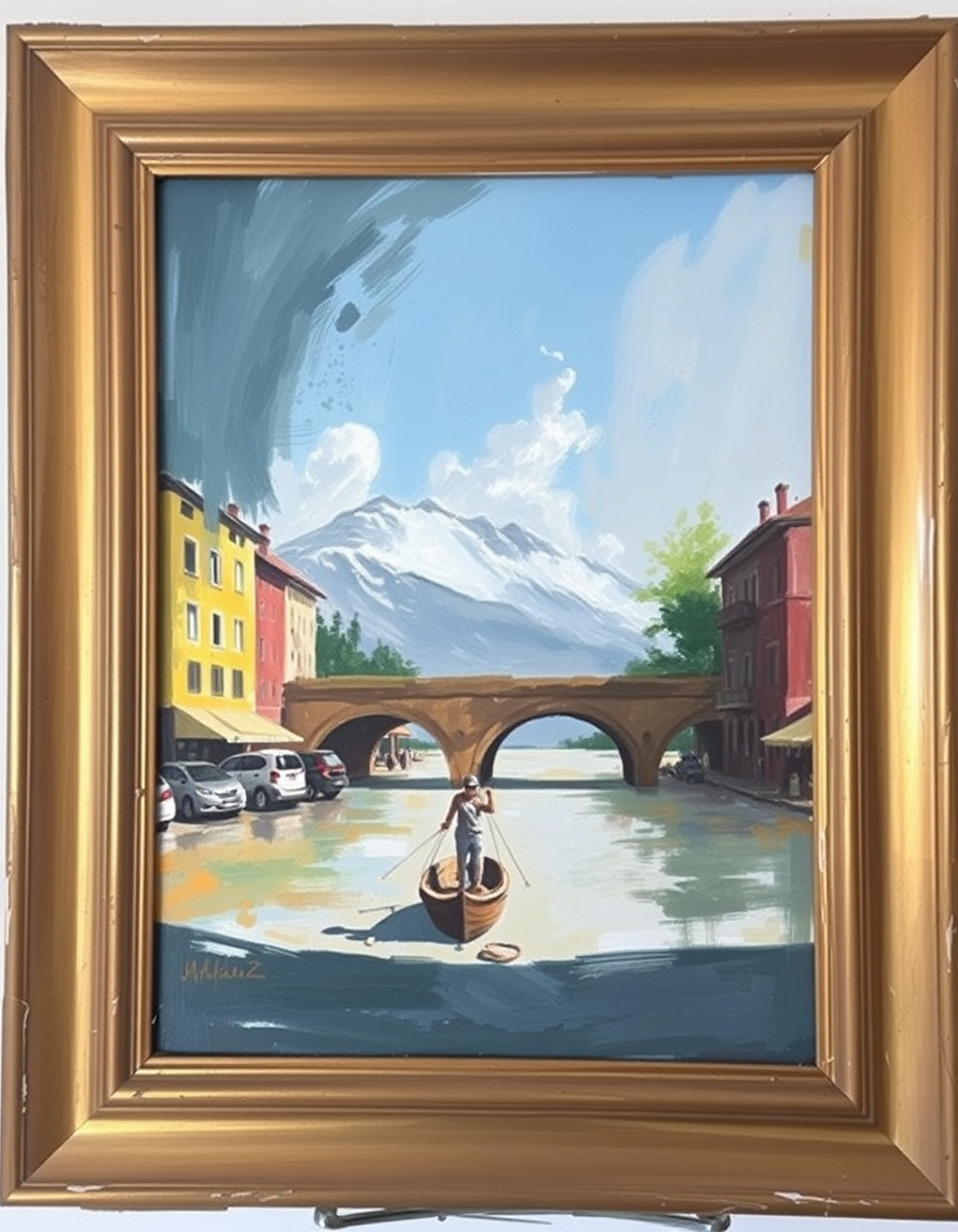 Turn Photo Into Paintings idea: painting from the photo, expressive brushwork, painterly rendering, لوحة زيتية لامرأة بأسلوب انطباعي يعتمد على ضربات فرشاة حرة وإضاءة دافئة تشبه ضوء ف