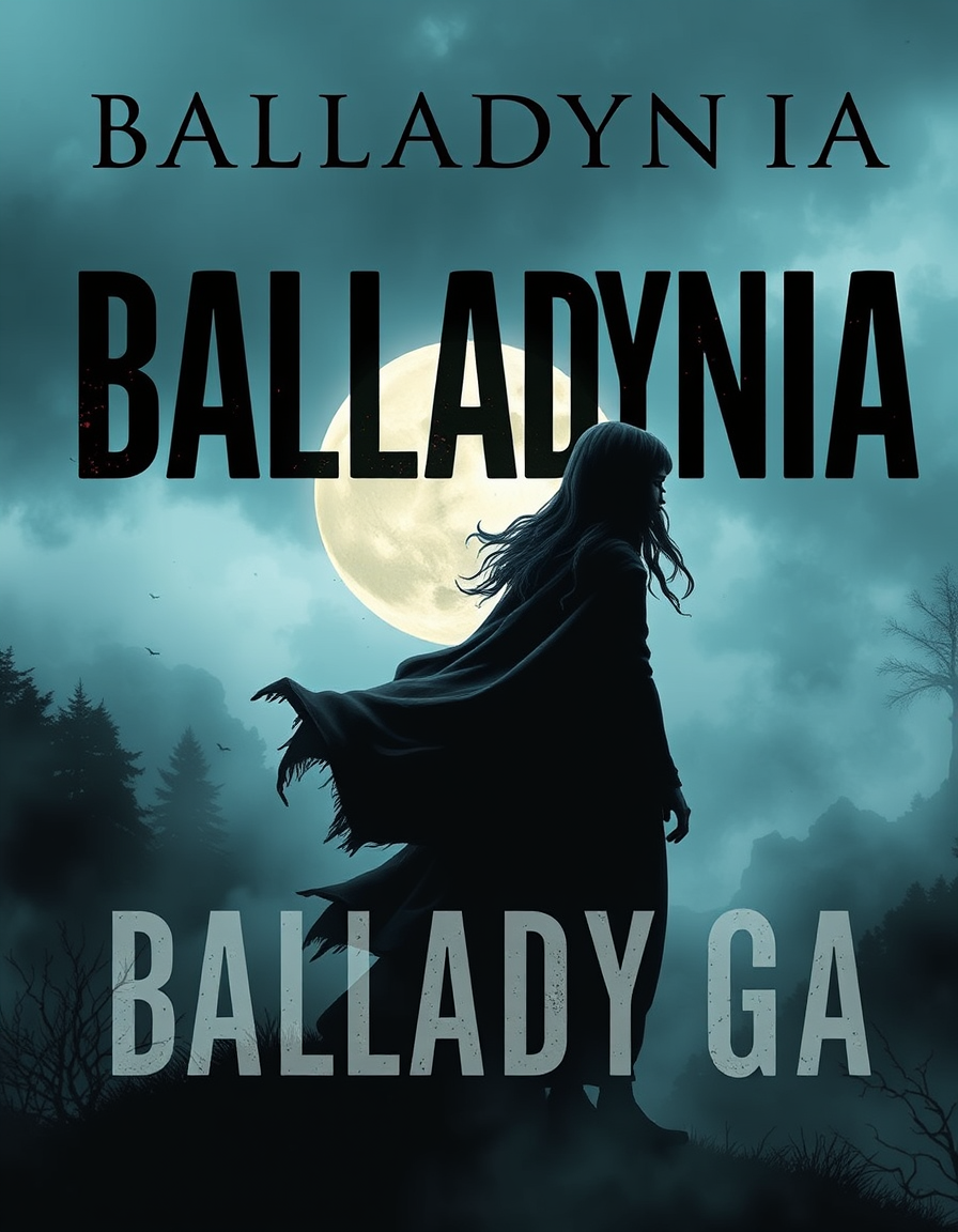Book Covers idea: book cover composition, vertical 2:3 format, title-ready negative space at top, evocative subject, Balladyna , print-ready book cover, genre-appropria