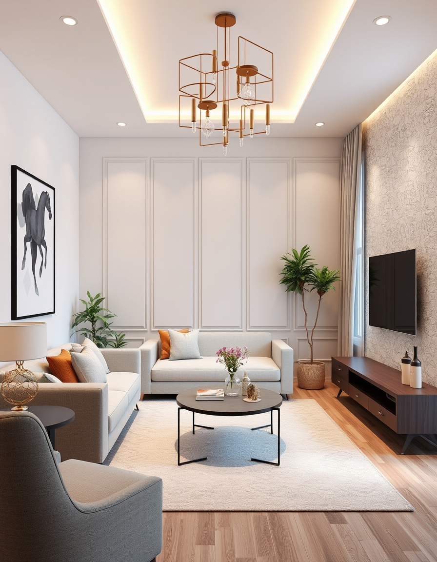 Interior Design idea: AI interior design, cohesive furniture layout decor and lighting, photorealistic interior render, θελω να σου δωσω ενα σκιτσο απο εναν σχεδιαστη και τ