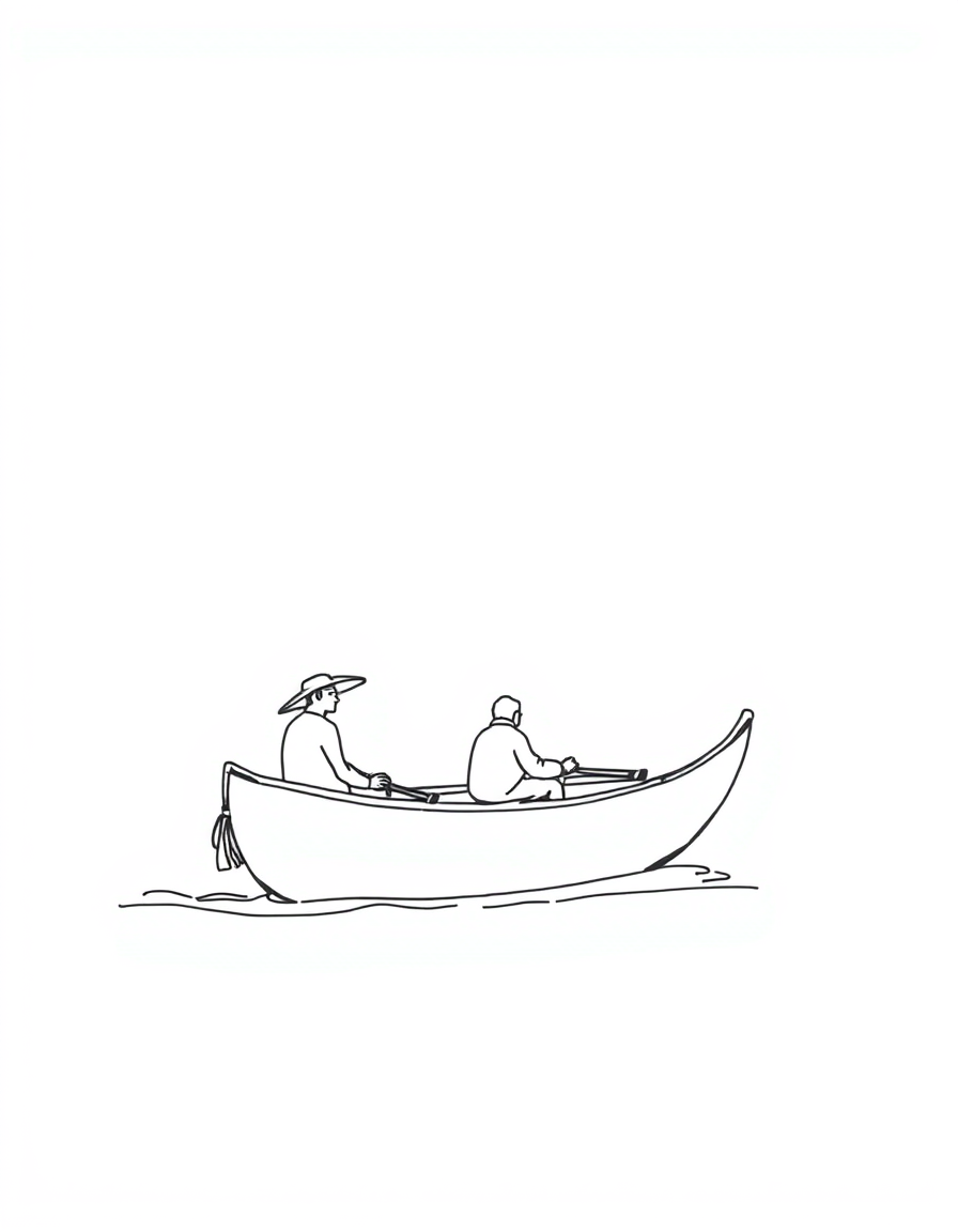Photo To Outline idea: photo to outline drawing, clean contour lines, minimal shading, preserve subject silhouette, peut me faire une image stile peinture d'un ketch de voya