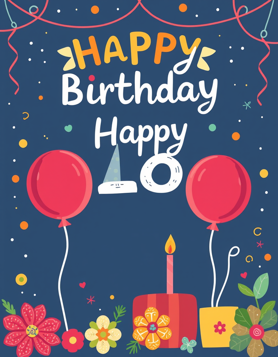 Birthday Cards idea: birthday card design, cheerful festive artwork, space for greeting, happy birthday from 2 year old to his mother 8 , printable birthday card