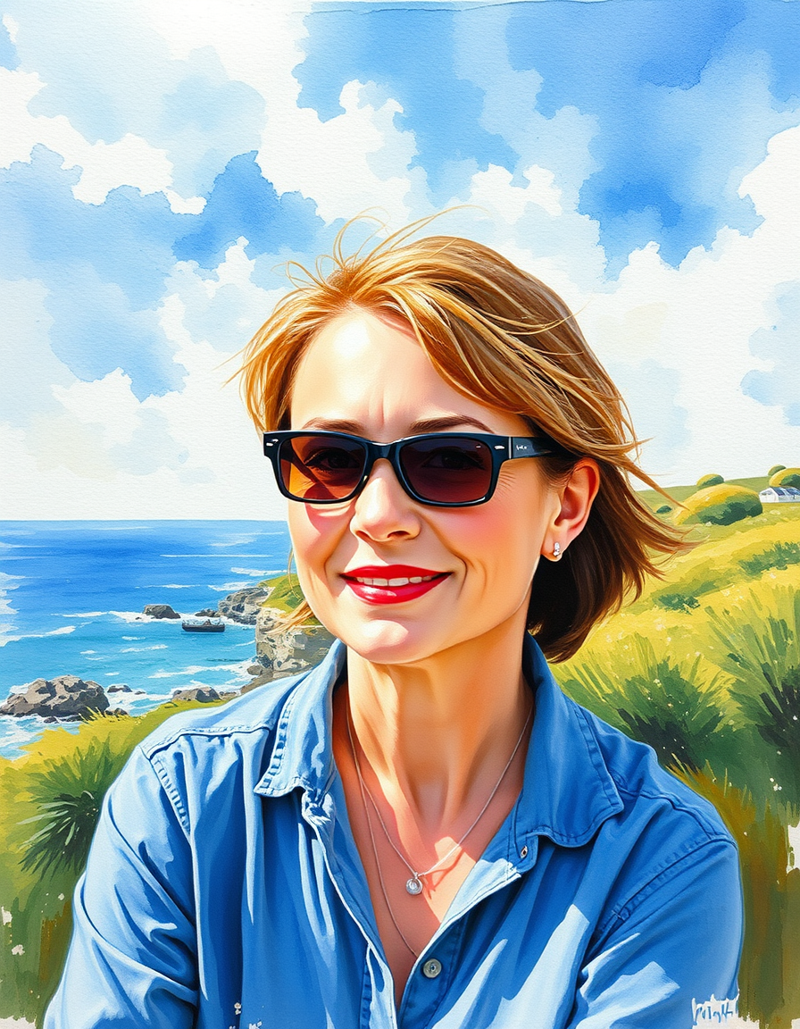 Photo To Paintings idea: painting from the photo, rich brushstrokes, painterly texture, painting from the photo, rich brushstrokes, painterly texture, a coastal landscape phot