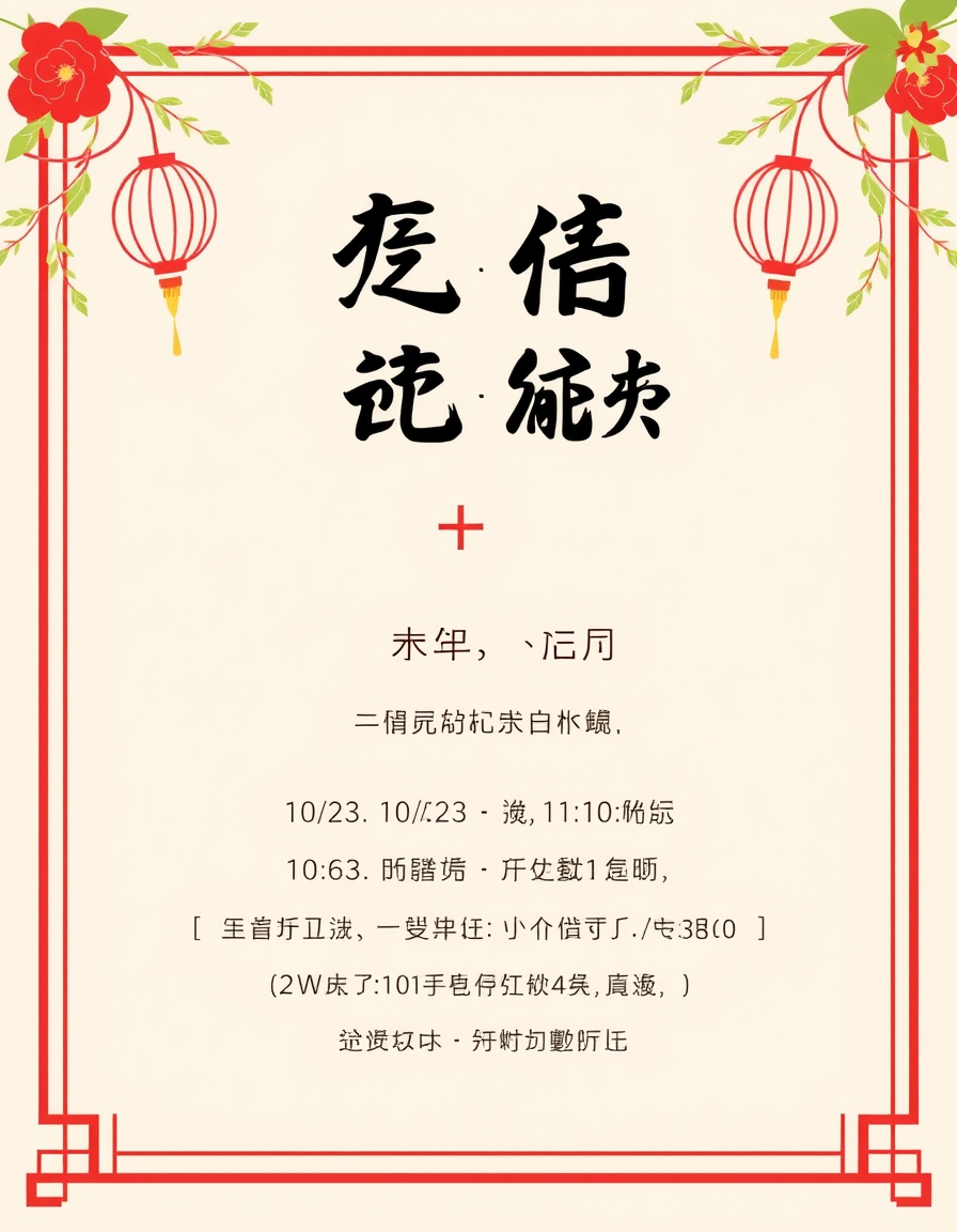 Invitation idea: party invitation design, festive layout, decorative border, space for event details, 有質感、簡單的電子邀請函。金色手寫字體與象牙白花卉邊框的 結婚登記+午宴邀請函 Tony & Cherie 日期10/23 時間：