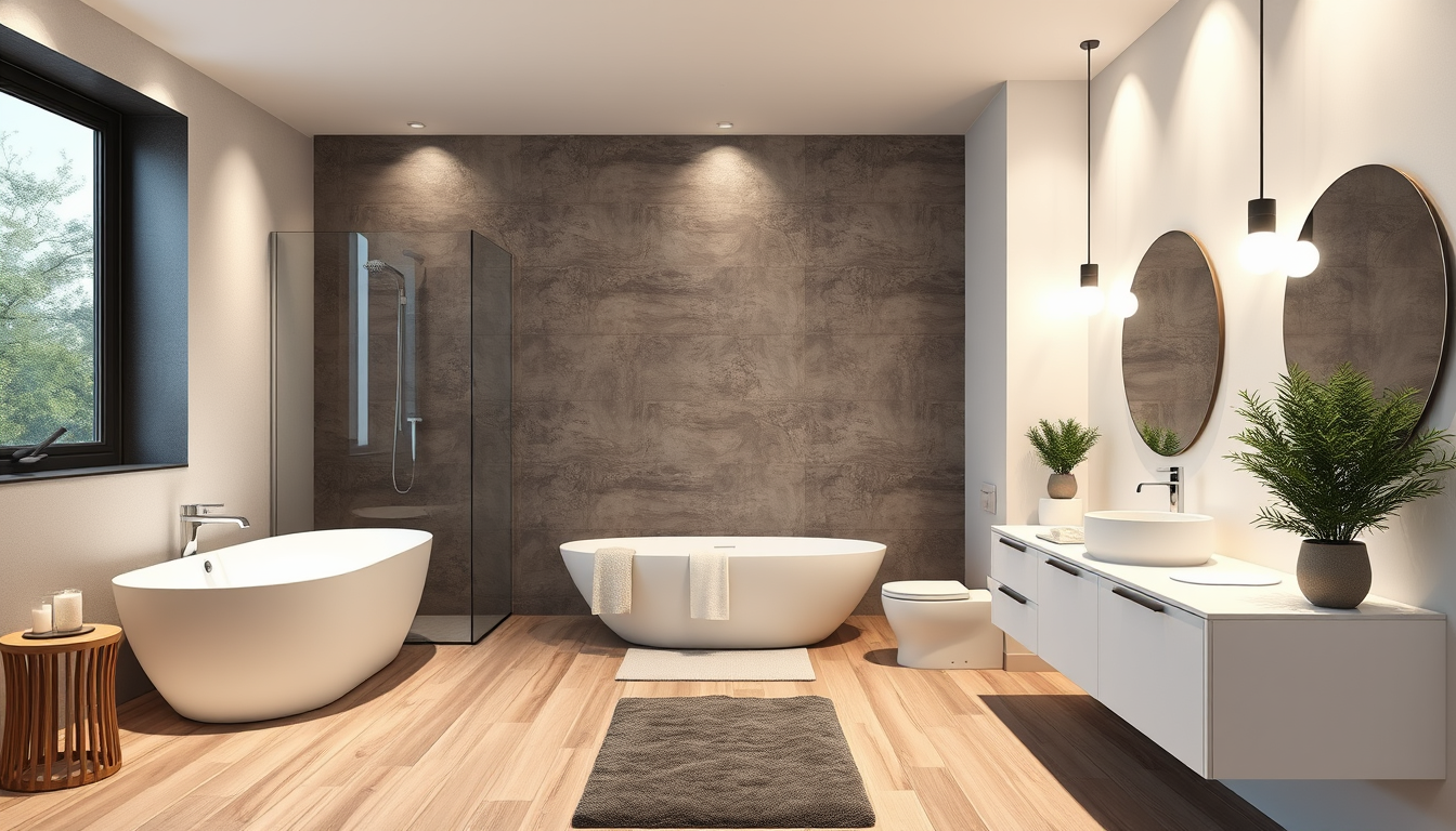 AI Room Design idea created from the prompt: AI room design, full room layout furniture and lighting, photorealistic interior render, 3 quadratmeter badezimmer dachschrägen dusche moder