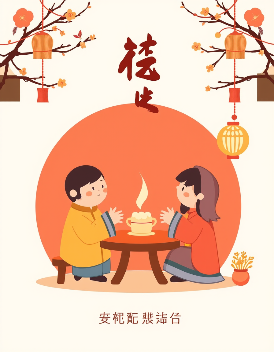 Greeting Cards idea: greeting card design, warm illustration, space for message, 設計一張「創意、俏皮、溫馨」風格的中秋節賀卡,主視覺是一輪圓潤明亮的金黃色滿月,月亮上有一隻表情淘氣、正在探頭偷吃月餅的可愛玉兔,旁邊漂浮著幾顆造型可愛的小月餅與桂花,營造輕鬆有趣