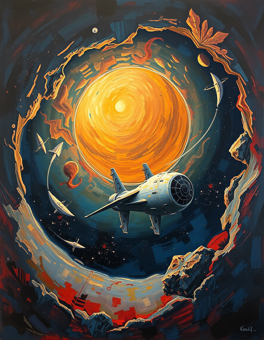 Oil Paintings idea: oil painting style, rich textures, brushstrokes, impasto technique, Paint me inside a space ship , classical oil painting, museum quality