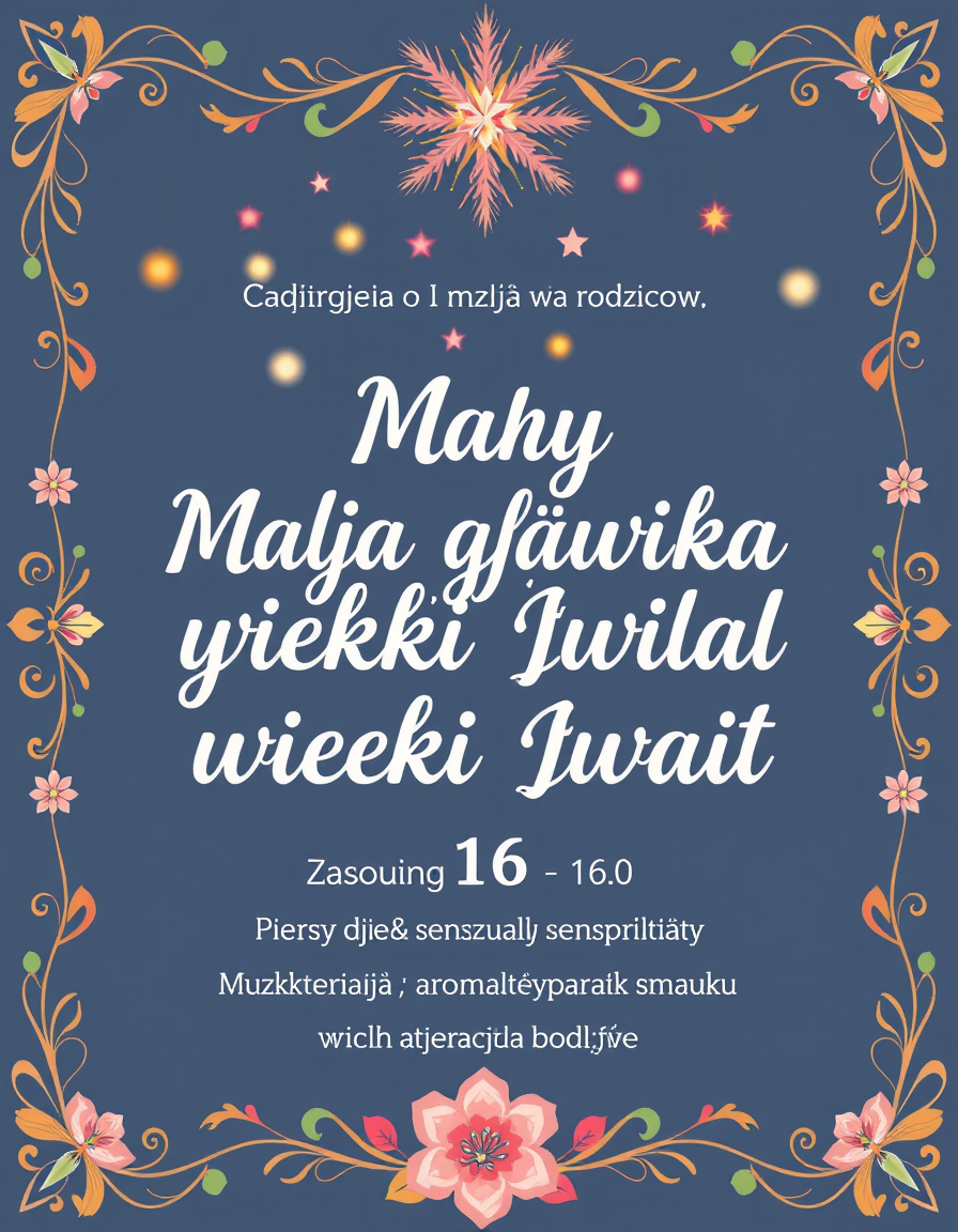 Invitation idea: party invitation design, festive layout, decorative border, space for event details, zaproszenie na tydzień "Mała główka wielki świat" tydzień o mózgu