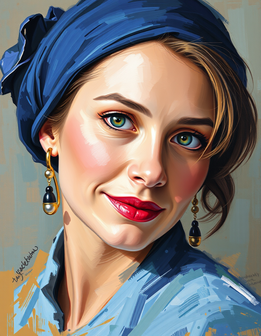 Photo To Painting idea created from the prompt: painting from the photo, rich brushstrokes, painterly texture, Remove the lady behind and make it as a acrylic colours canvas painting , fin