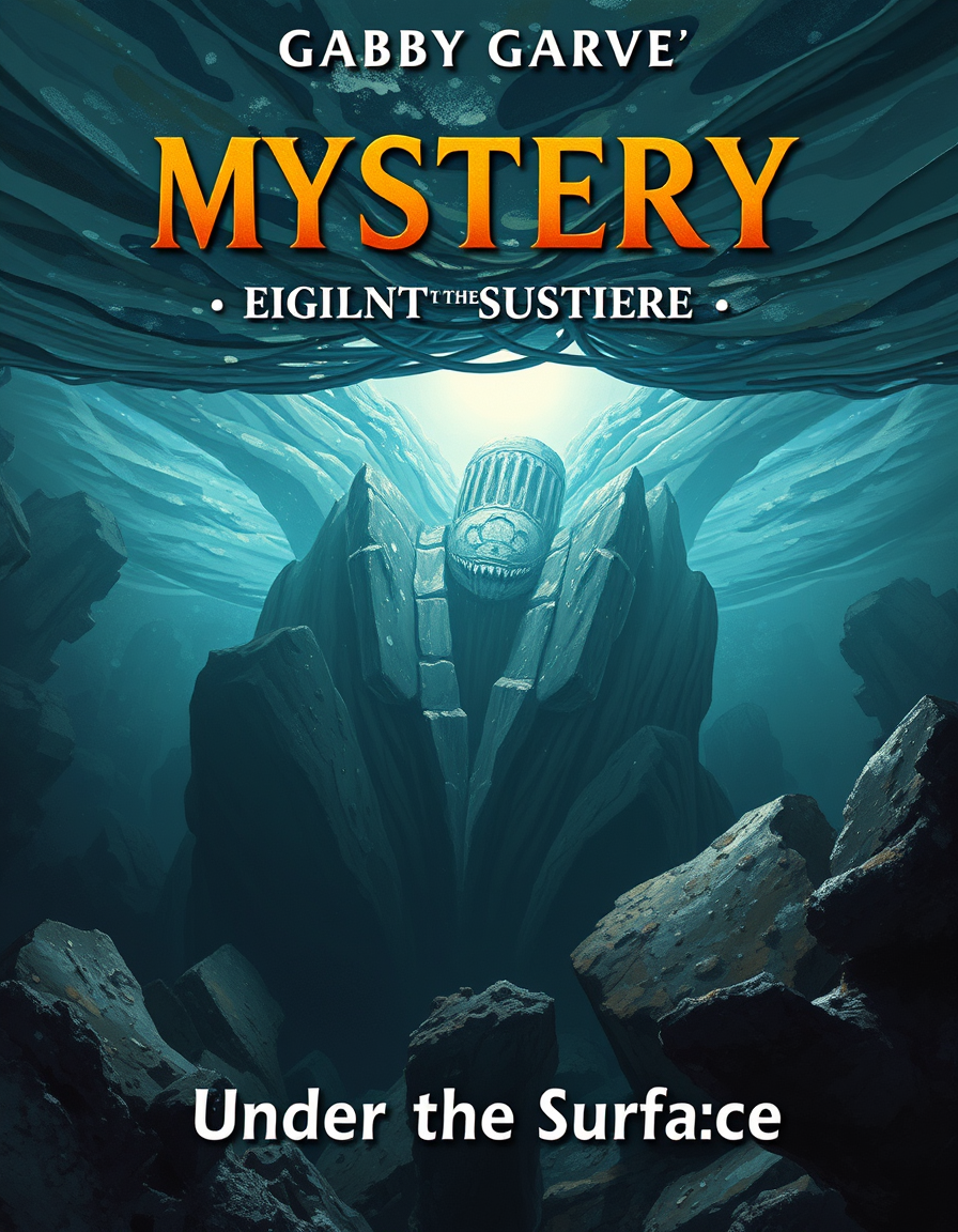 Book Covers idea: cover-ready concept art organized around genre, focal point, and title-safe space, deliberate composition, GABBY GARVE'S MYSTERY "Under the Surface" ,