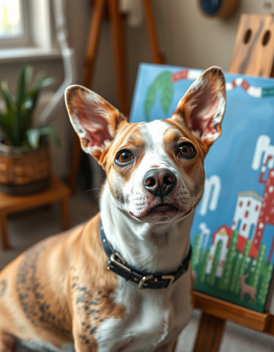 Main painting studio: paint a dog
