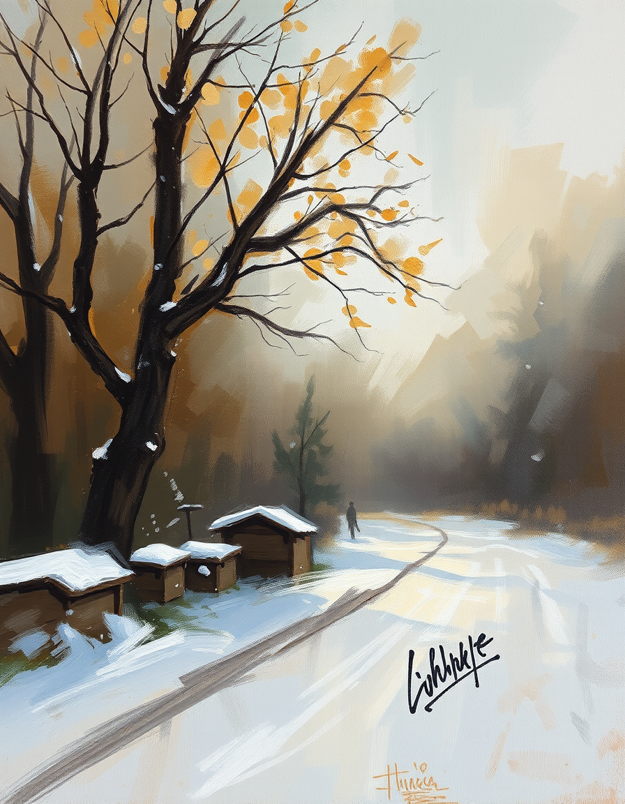 Turn Photo Into Paintings idea: painting from the photo, expressive brushwork, painterly rendering, Krajobraz przedstawiony jako olejny obraz plenerowy z grubymi pociągnięciami typu