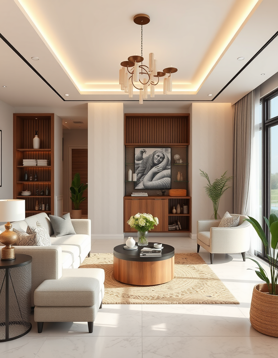 Interior Design idea: AI interior design, cohesive furniture layout decor and lighting, photorealistic interior render, AI interior design, cohesive furniture layout decor 