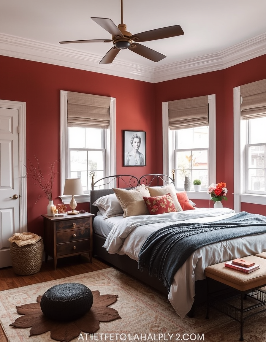 Main painting studio: paint bedroom in calming autumn colours.