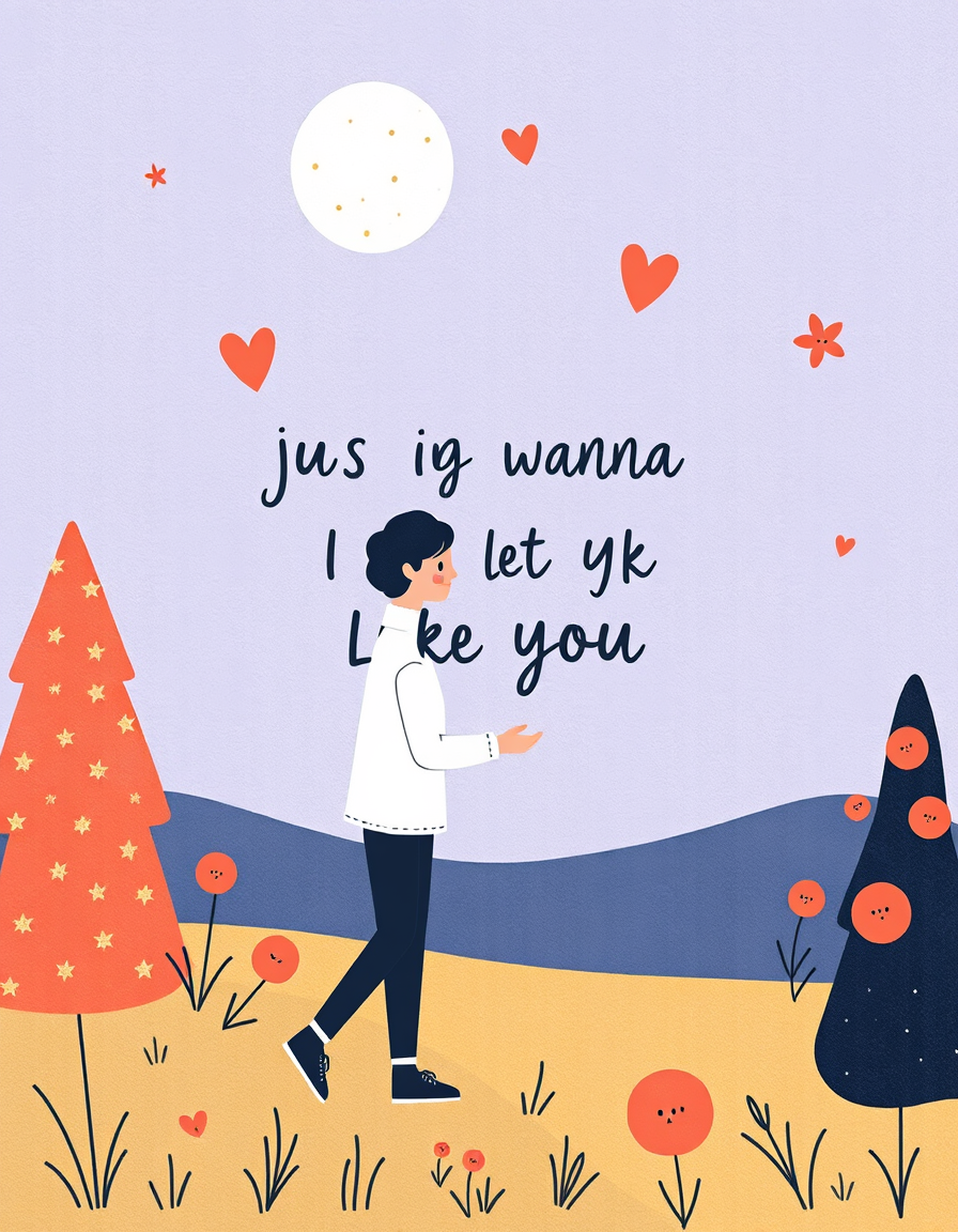 Greeting Cards idea: greeting card design, warm illustration, space for message, a proposing card which says jus wanna let yk that i like you hehhehe:) and im dead serious