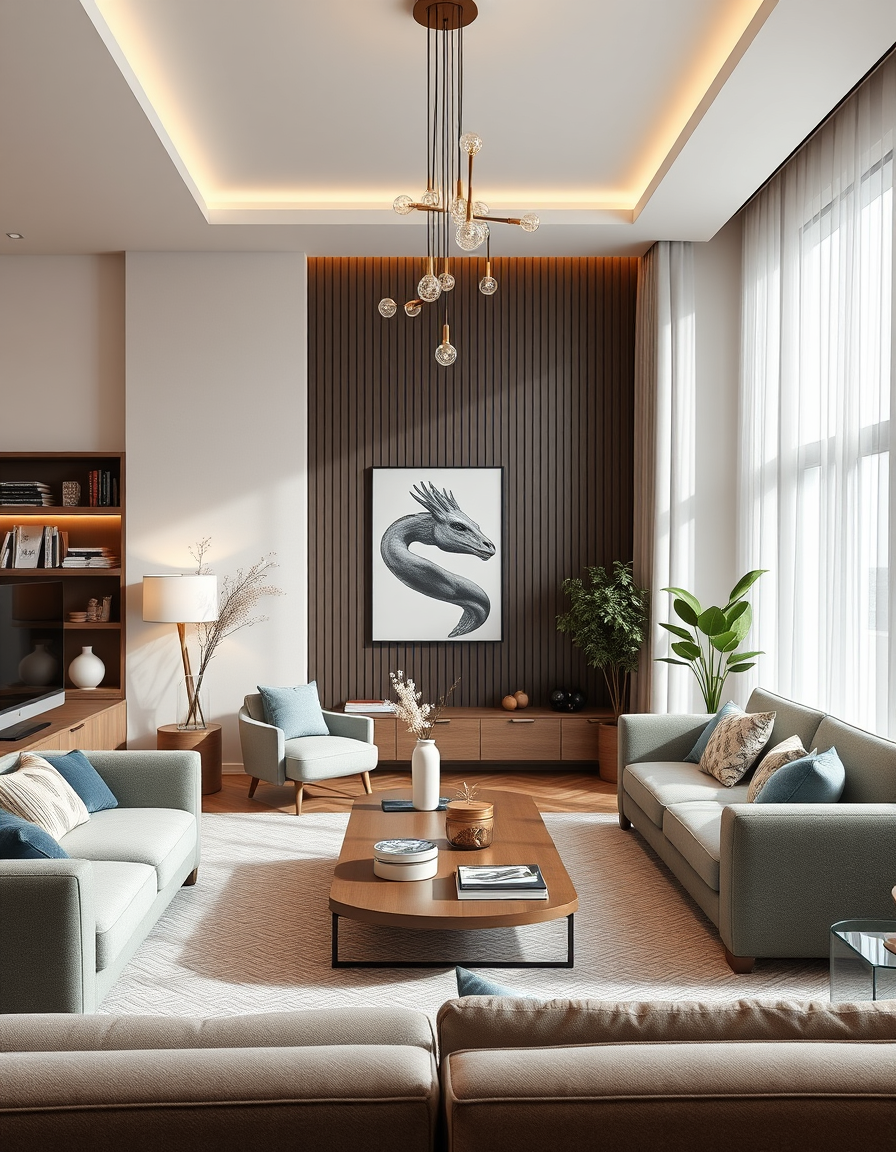 Interior Design idea: AI interior design, cohesive furniture layout decor and lighting, photorealistic interior render, isti doşəmə sistemleri satan instagram sehifesi ucun