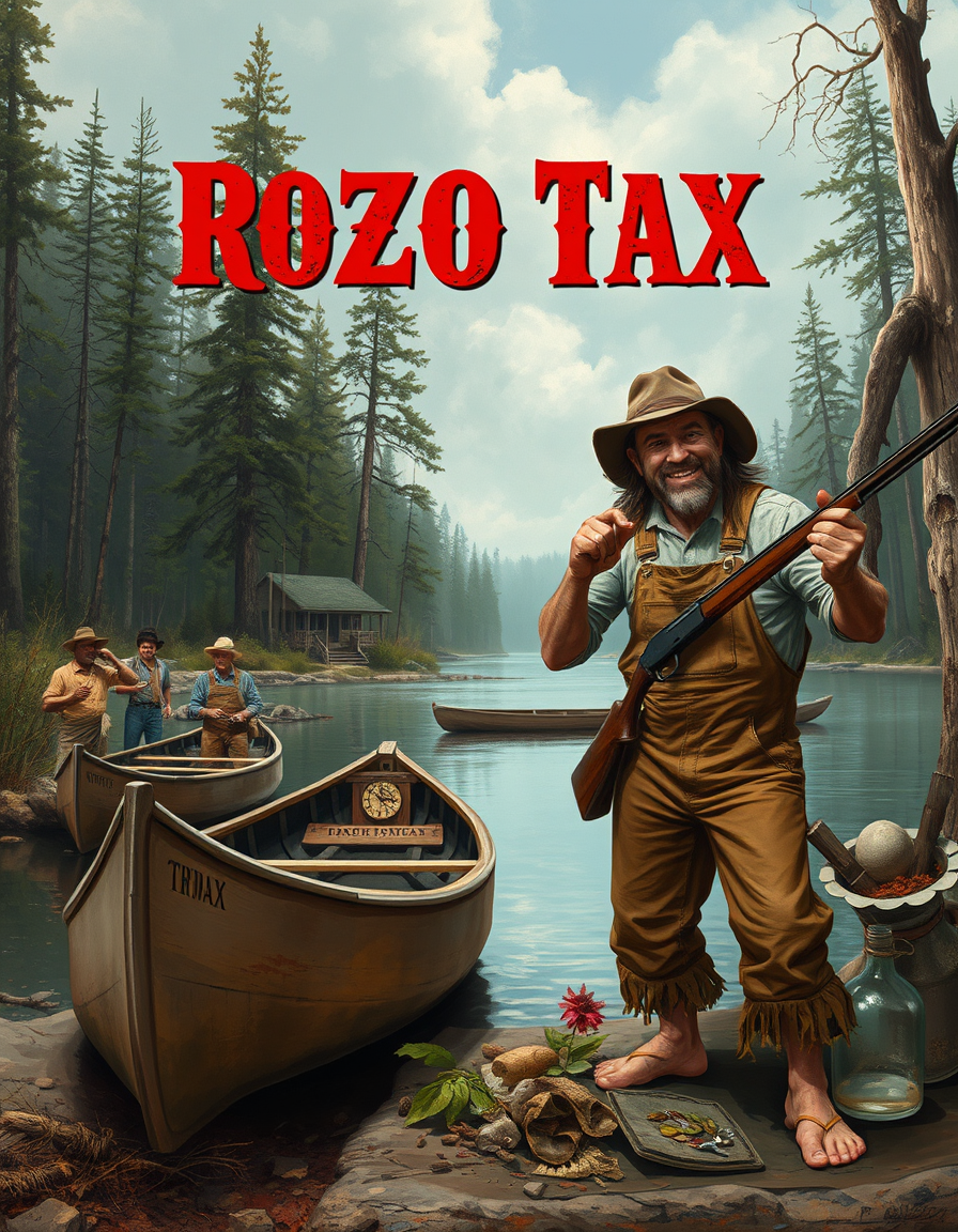 Book Covers idea: cover-ready concept art organized around genre, focal point, and title-safe space, deliberate composition, A book titled "Rozo Tax" the background is