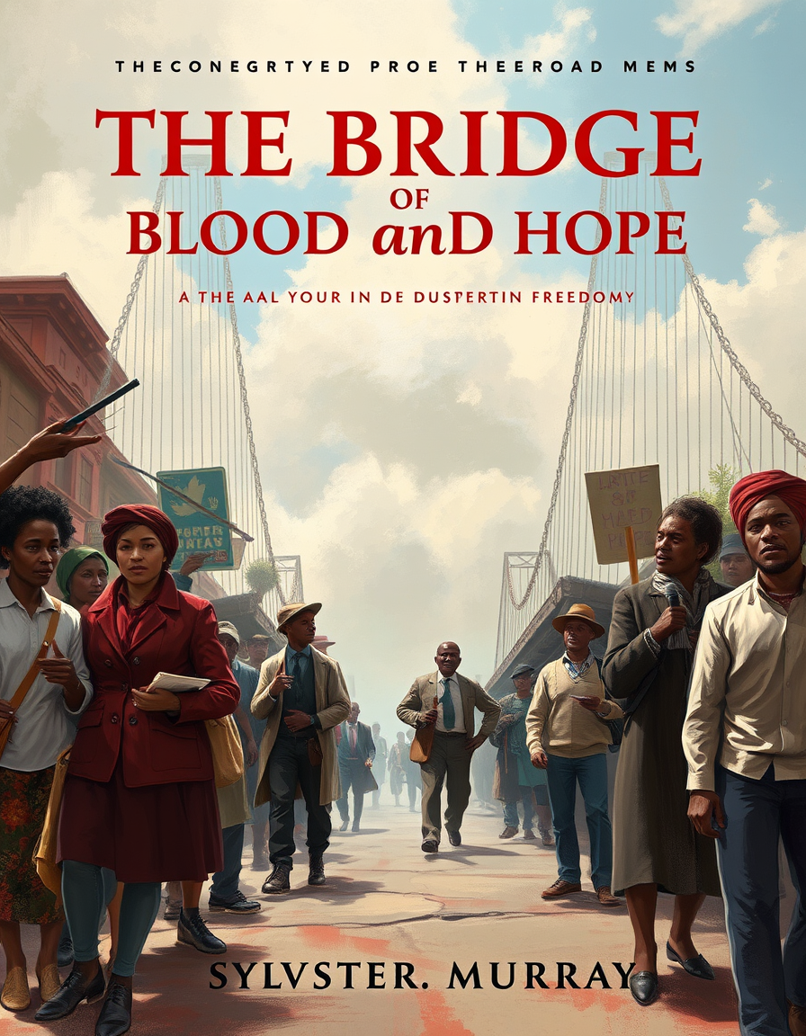 Book Covers idea: cover-ready concept art organized around genre, focal point, and title-safe space, deliberate composition, THE BRIDGE OF BLOOD AND HOPE A Historical N