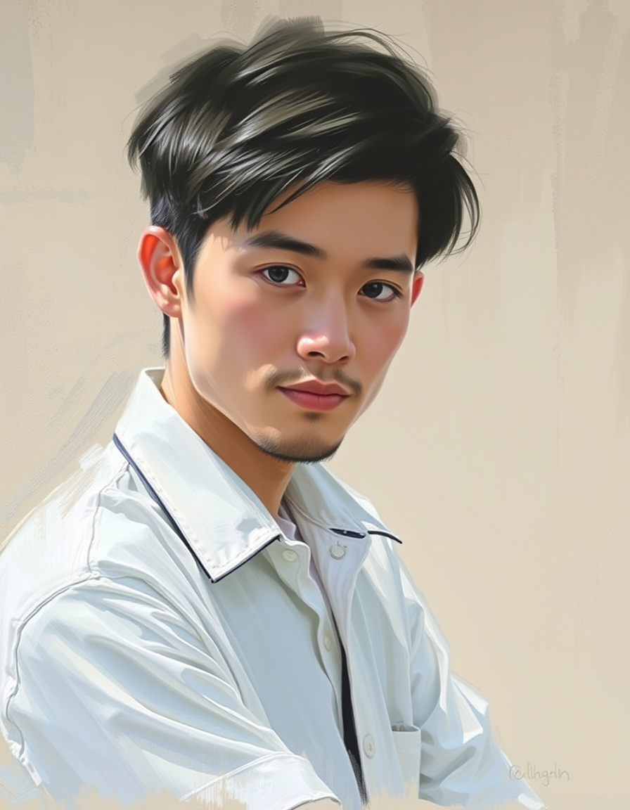 Turn Photo Into Paintings idea: painting from the photo, expressive brushwork, painterly rendering, 인상주의 붓터치와 따뜻한 오후 햇살이 담긴 여성 초상화 오일 페인팅 , framed fine-art painting