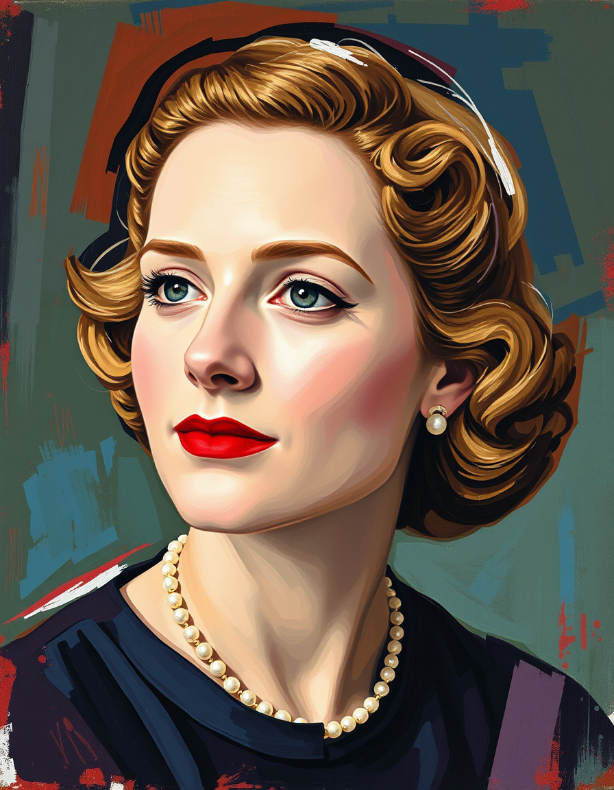 Photo To Oil Painting idea created from the prompt: a photo repainted with layered color, directional strokes, and canvas texture, deliberate composition, a woman from the 1930s painted in abs