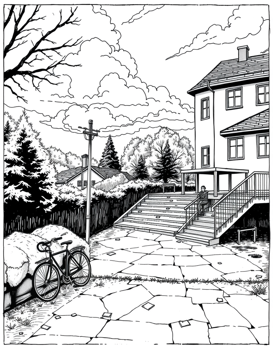 Comic Art idea: comic art, bold ink lines, halftone shading, dynamic composition, Schlechte Infrastruktur an der Kantonsschule baden: schlechtes wasser (man könnte me