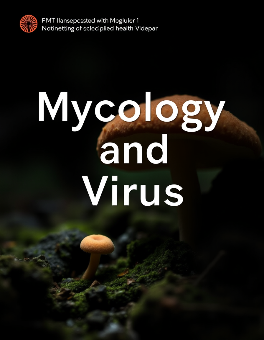 Book Covers idea: book cover composition, vertical 2:3 format, title-ready negative space at top, evocative subject, Mycology and Virology Higher Technology Institute o