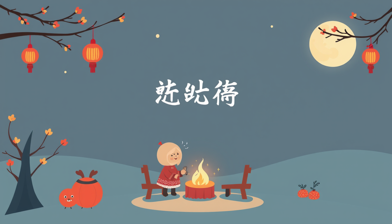 Greeting Cards idea: greeting card design, warm illustration, space for message, 溫暖色調的油畫風格, 展現出中秋節吃月餅.團圓氛圍的中秋節賀卡 , printable greeting card
