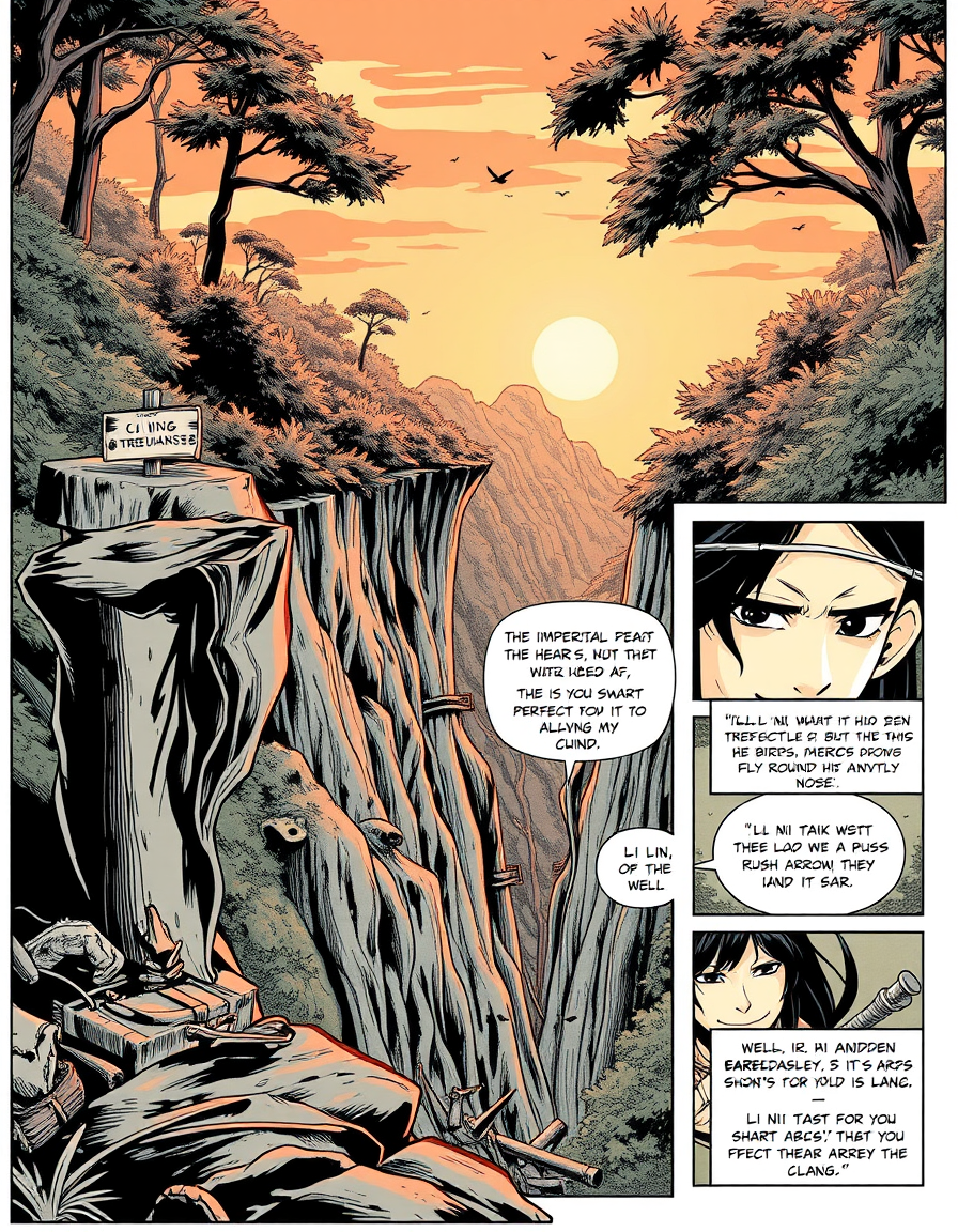 Comic Art idea: comic art, bold ink lines, halftone shading, dynamic composition, A 20-Page Comic Script Character Guide for the Artist: • Li Ni (Disguised): Looks me