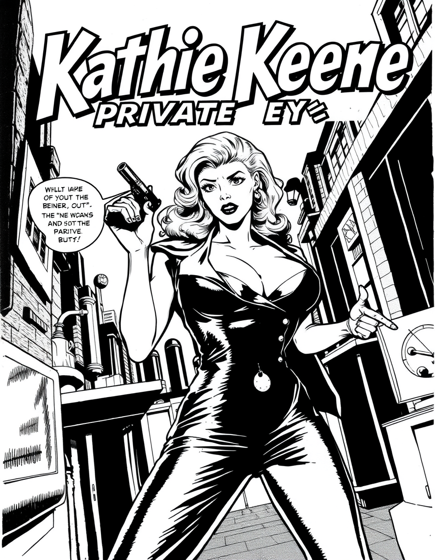 Comic Art idea: comic art, bold ink lines, halftone shading, dynamic composition, comic art, bold ink lines, halftone shading, dynamic composition, Splash page titled