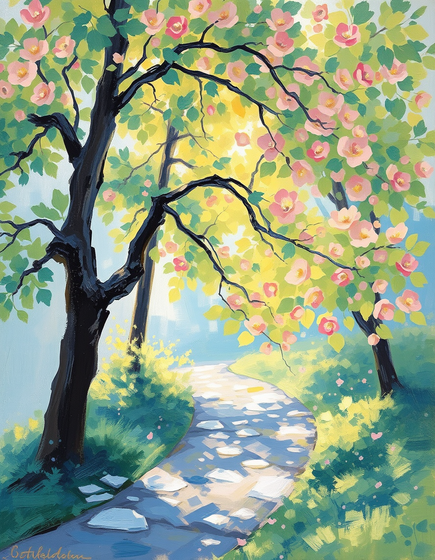 Impressionist idea: impressionist painting style, loose brushstrokes, light and atmosphere, japanese abstract , inspired by Monet and Renoir, impressionist masterwork