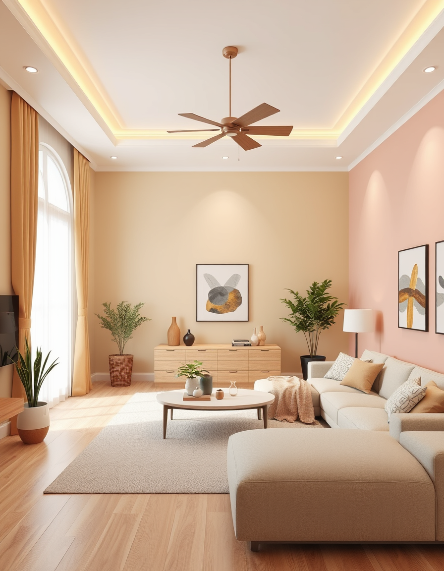 Interior Design idea: AI interior design, cohesive furniture layout decor and lighting, photorealistic interior render, Help me design a house painting scheme. Area: Interi