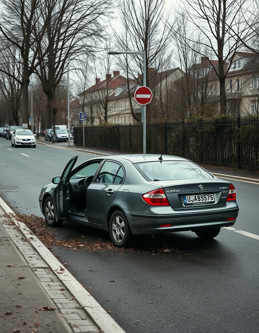 Main painting studio: Ein verlassenes Autowrack im Straßengraben. Darin ein einzelner roter Kinderschuh. Seit drei endlosen Tagen fehlt von der achtjährigen Manuela jede Sp