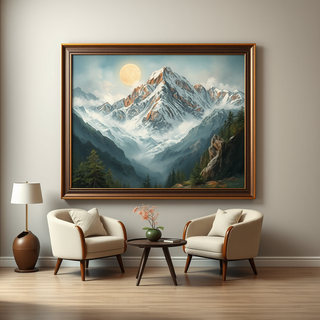 Wall Art idea: print-oriented artwork composed for a chosen room, frame ratio, and viewing distance, deliberate composition, Lang may your lum reek , polished painti