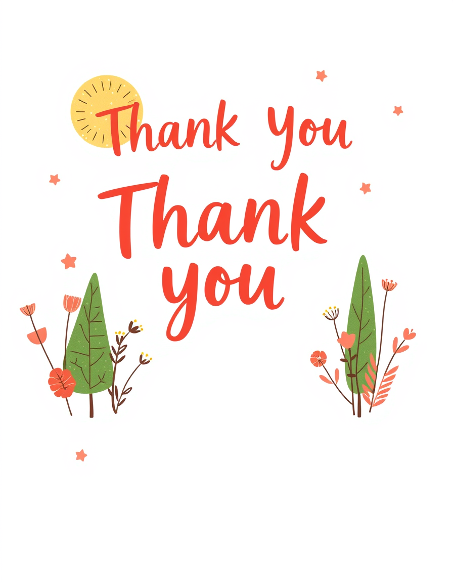 Greeting Cards idea: greeting card design, warm illustration, space for message, i want to design a 'thank you' card for my manager who helped me retain my job and encoura