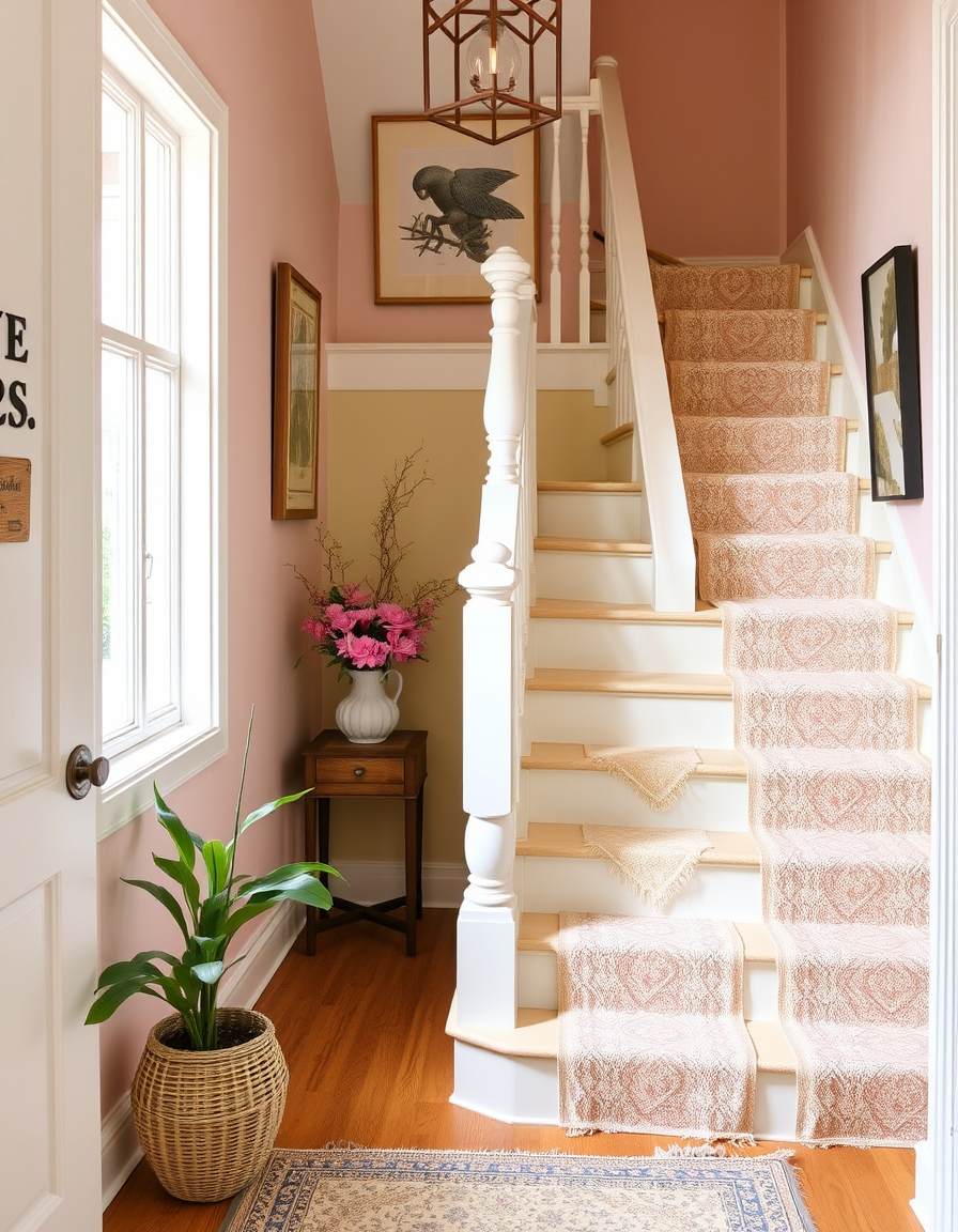 Main painting studio: paint and decorate staircase and hallway in spring fresh colors and textures.
