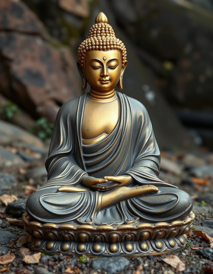 Main painting studio: Buddha im Liegen Meditierend, wärend ein kind über sein Fuß stolpert
