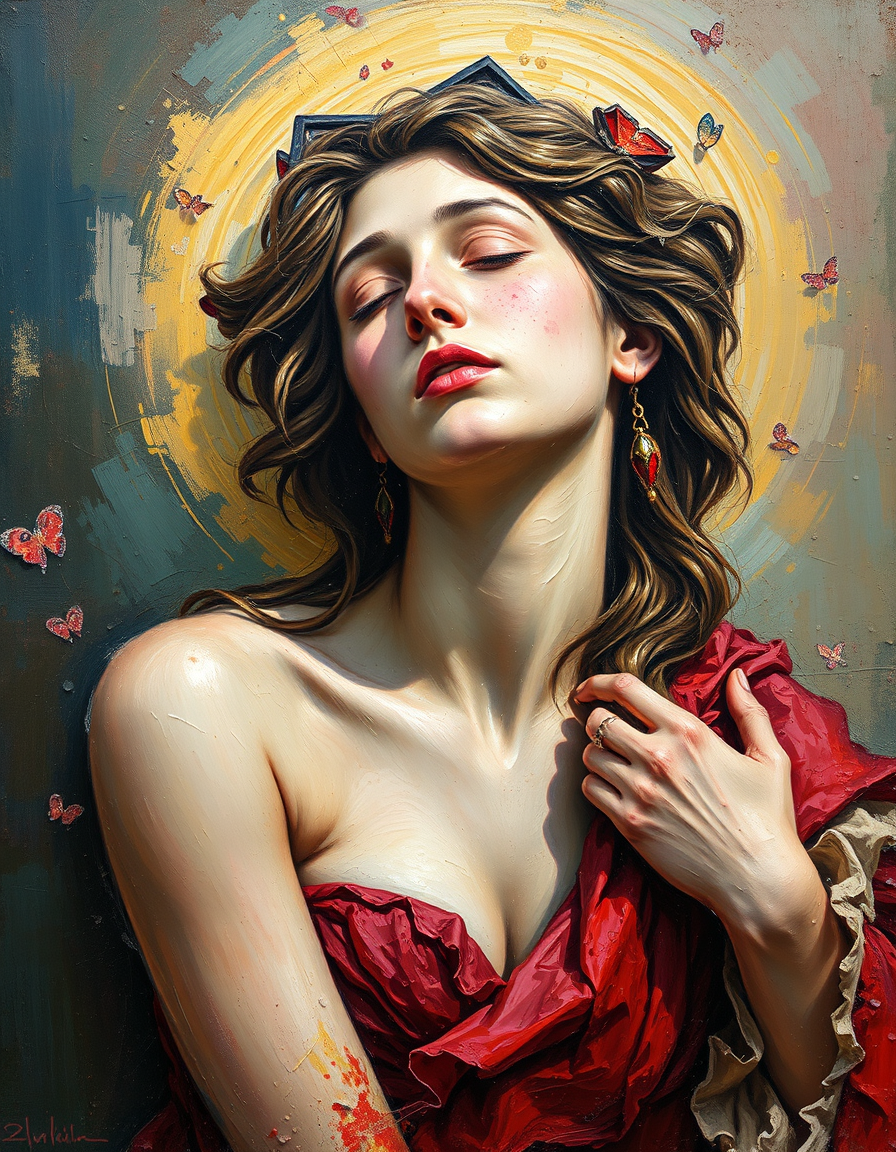Oil Paintings idea: oil painting style, rich textures, brushstrokes, impasto technique, Venus , classical oil painting, museum quality