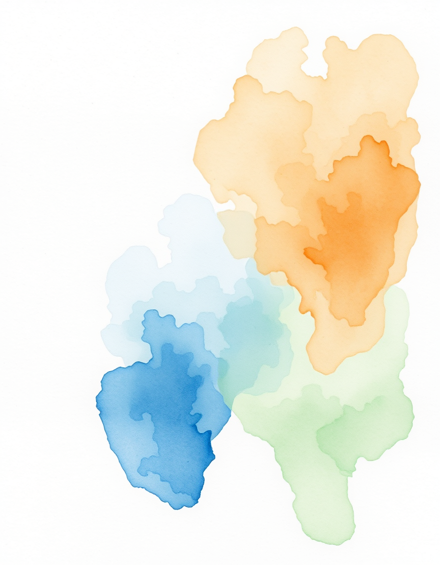 Watercolor idea: watercolor painting, soft transparent washes, wet-on-wet bleeds, paper texture visible, a watercolor Salmon duel colors using orange, blue, light, blu