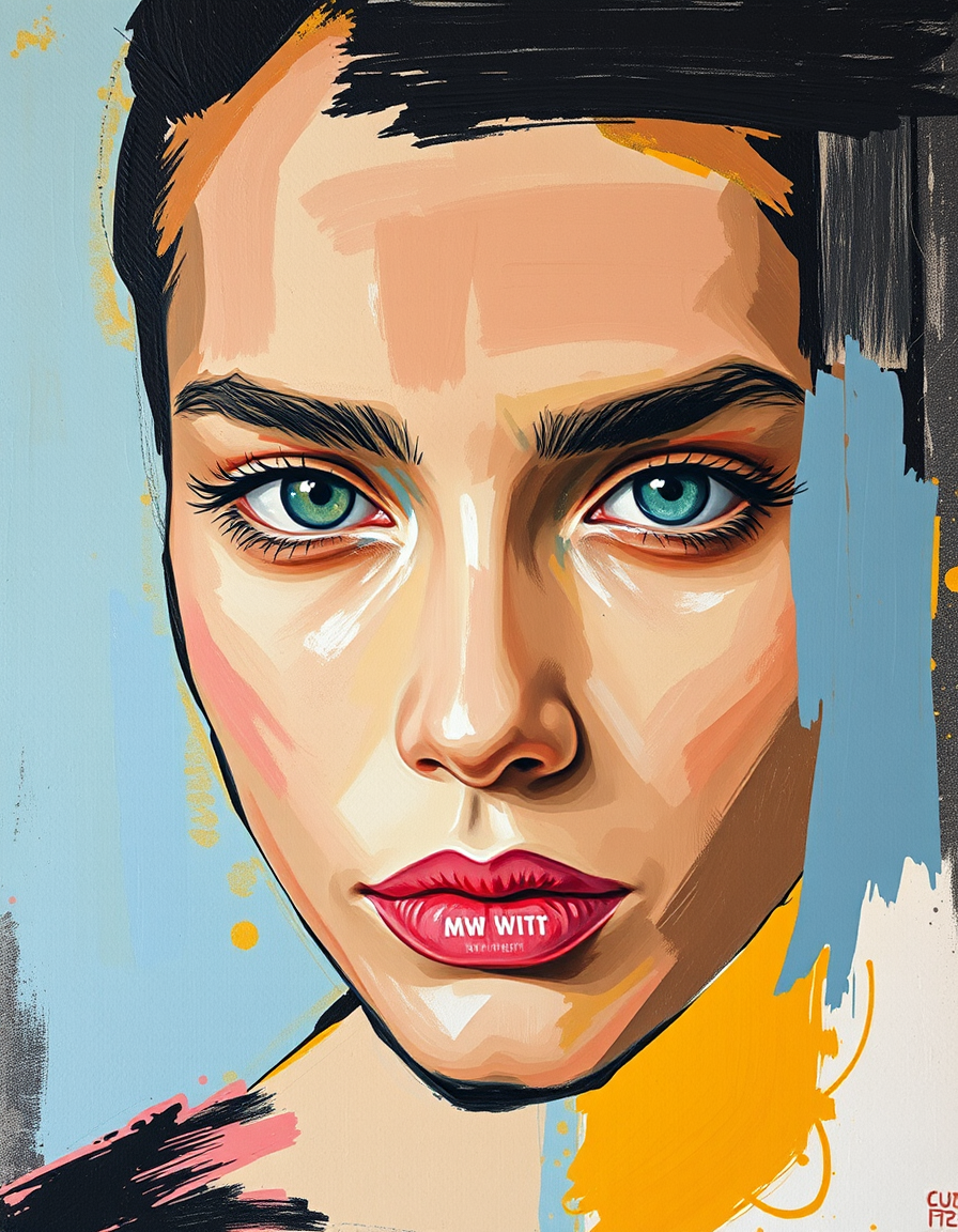 Photo To Oil Paintings idea: a photo repainted with layered color, directional strokes, and canvas texture, deliberate composition, abstract artwork face , polished painting, cohe