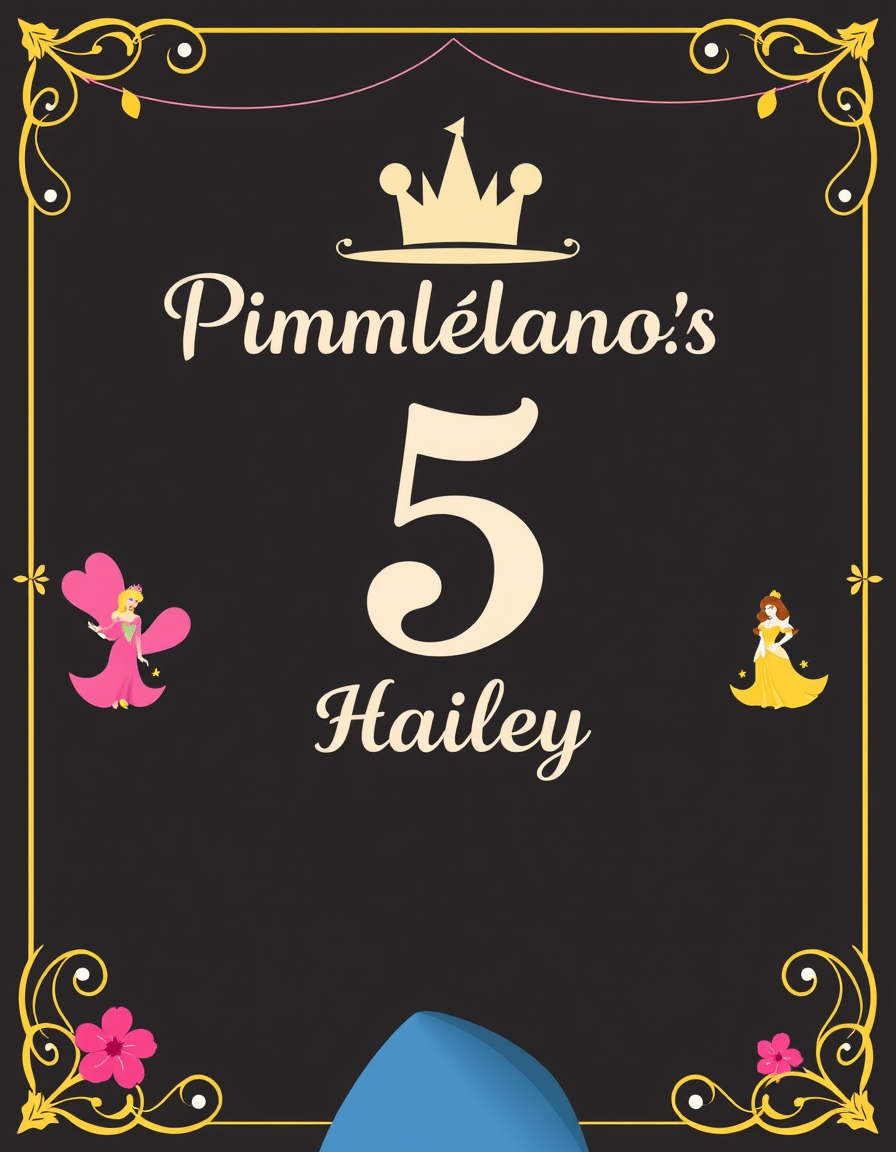 Invitation idea: party invitation design, festive layout, decorative border, space for event details, invitacion de cumpleaños con tematica de princesas de disney, cum
