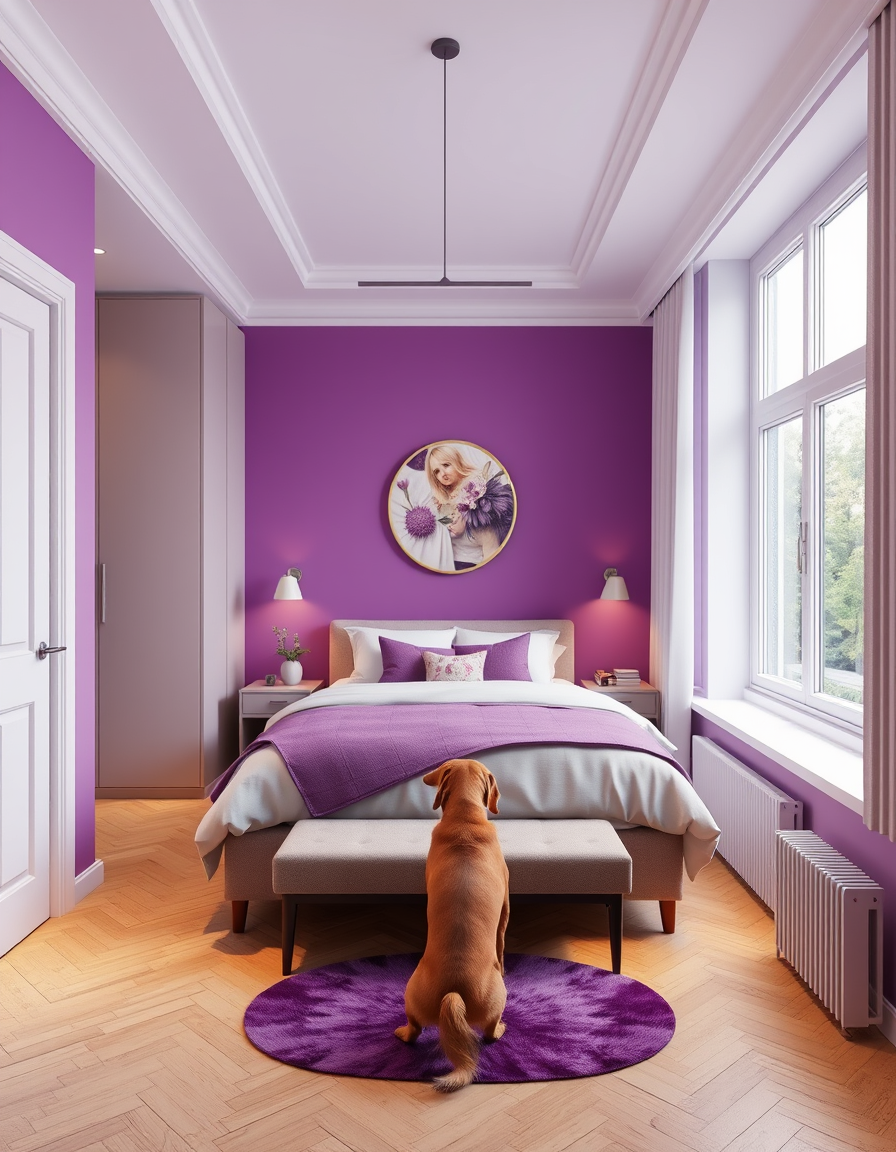 Interior Design idea: AI interior design, cohesive furniture layout decor and lighting, photorealistic interior render, Photorealistic 4x4m BEDROOM, not living room. One en
